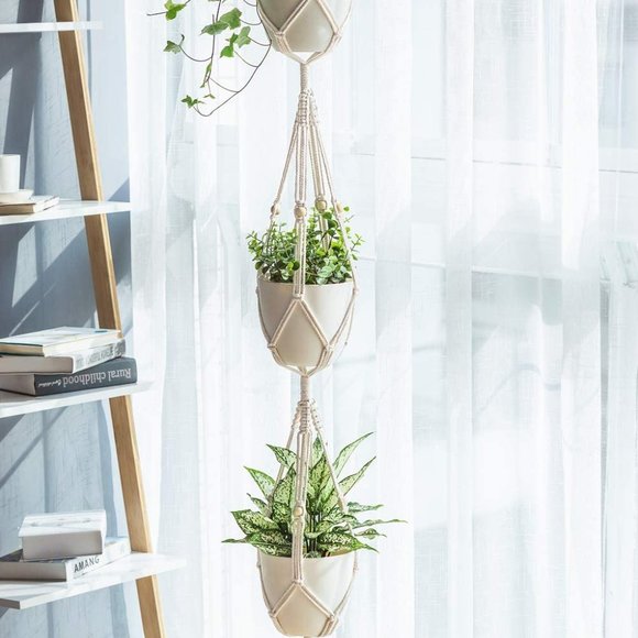 NEW 3 Tier Plant Hanger Planter Basket Cotton Rope - Picture 4 of 5